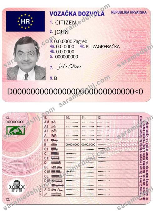 Croatia driving license